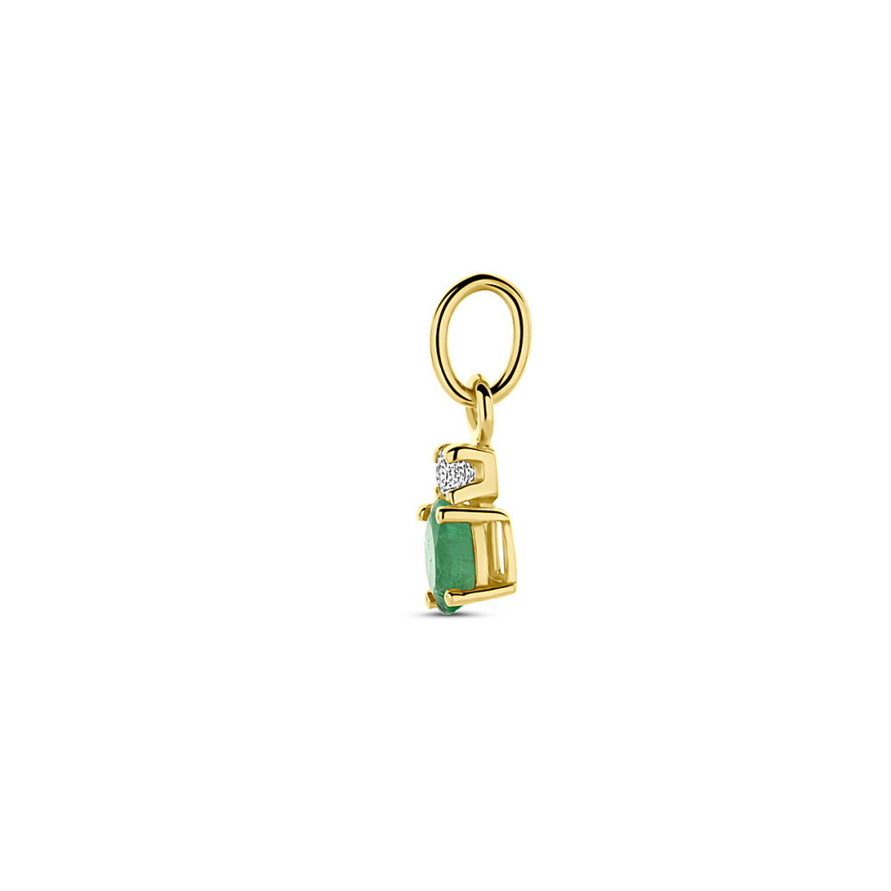 ovale-hanger-14-karaat-goud-groene-smaragd-en-ronde-zirkonia-3-mm-breed-x-12-mm-hoog