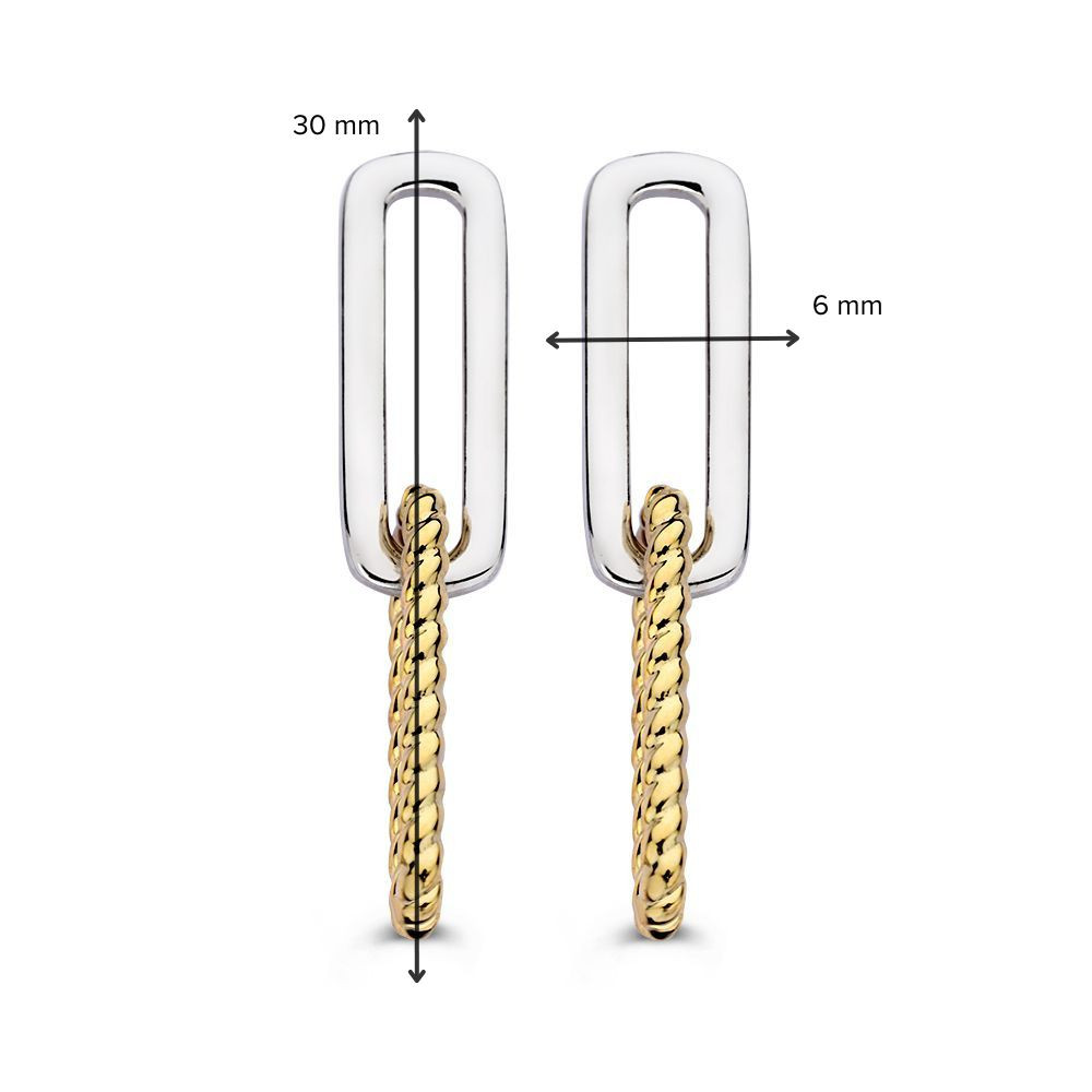 ovale-oorhangers-bicolor-goud-en-zilver-30-mm