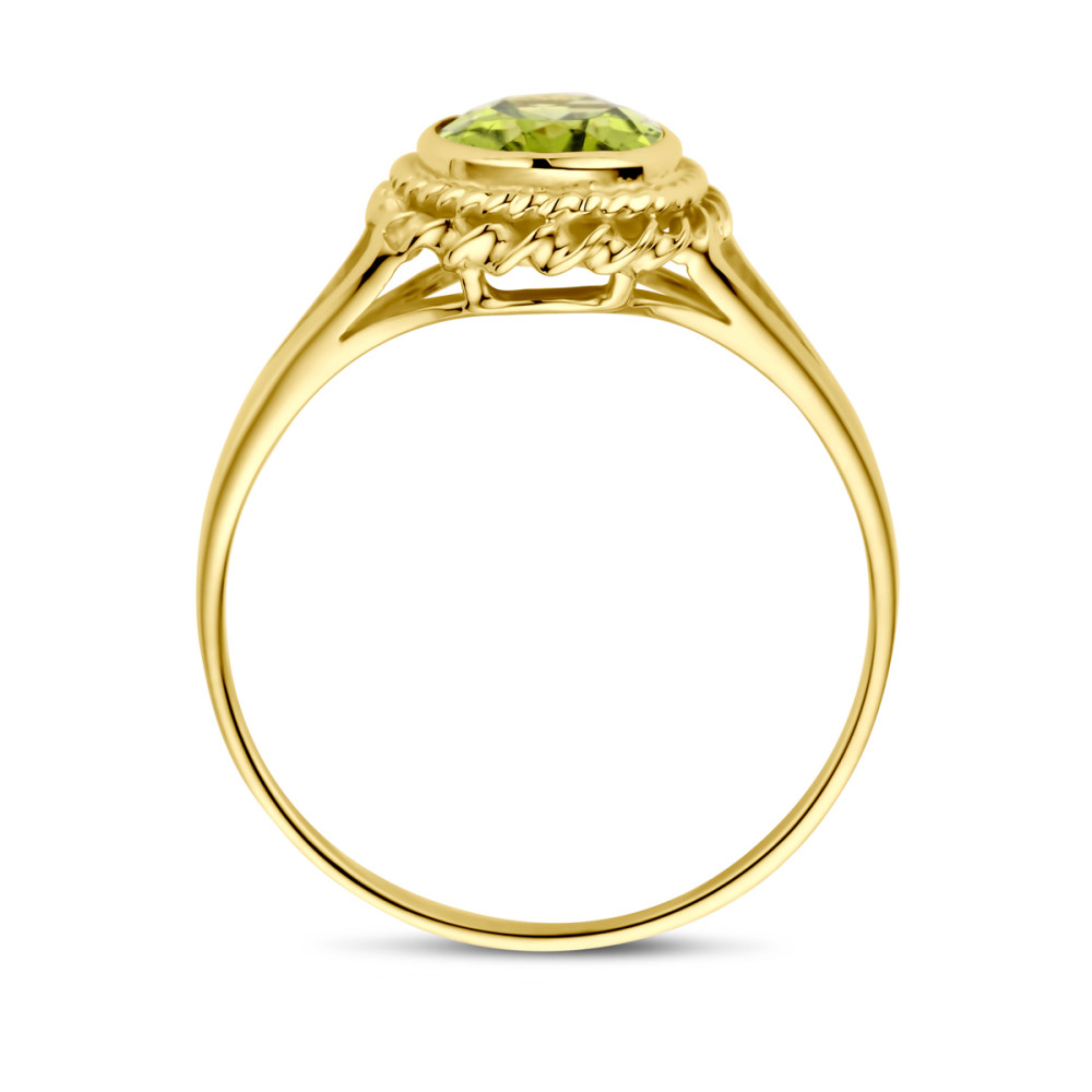 ovale-ring-groene-peridoot-en-14-karaat-gouden-bewerkte-rand-11-5-mm-breedte