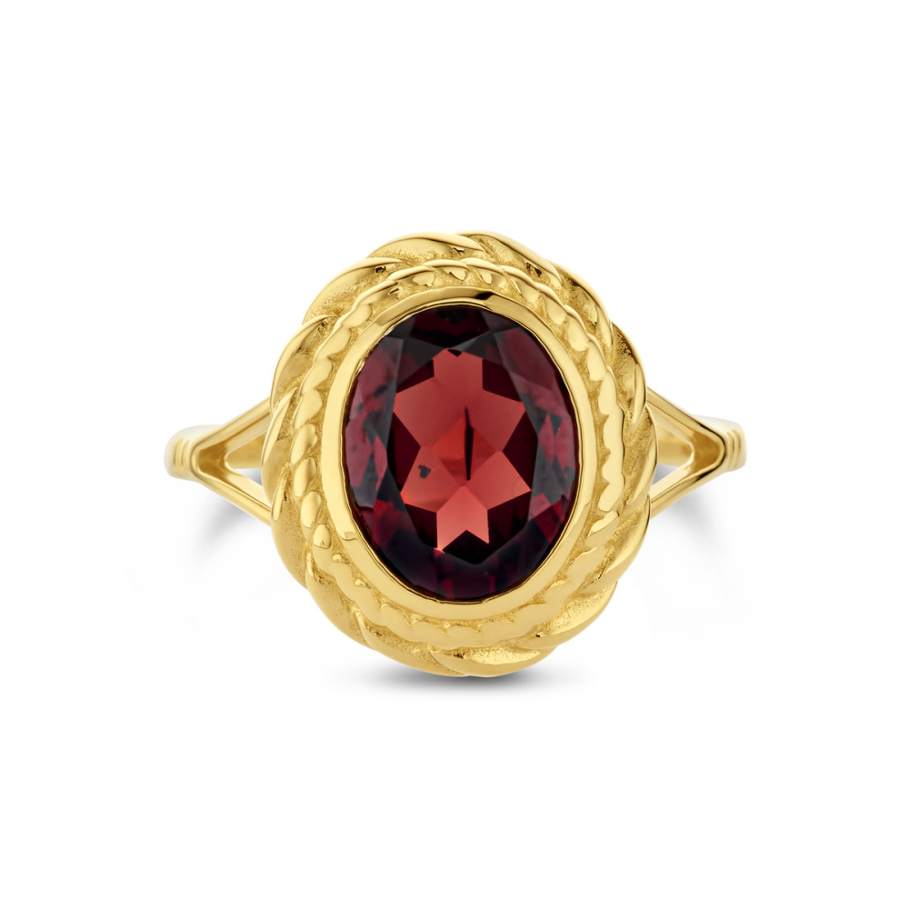 ovale-rode-granaat-ring-14-karaat-goud-en-gedraaide-rand-15-mm-breedte