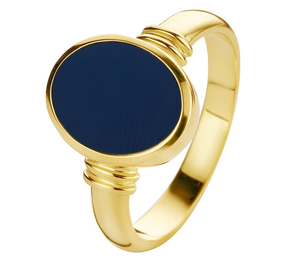 ovale-zegelring-van-14-karaat-goud-met-donkerblauwe-lagensteen-voor-dames