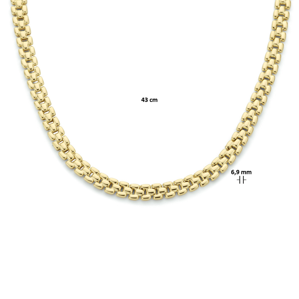 panter-schakelketting-goudkleurig-glanzend-6-9-mm-breedte-lengte-43-cm