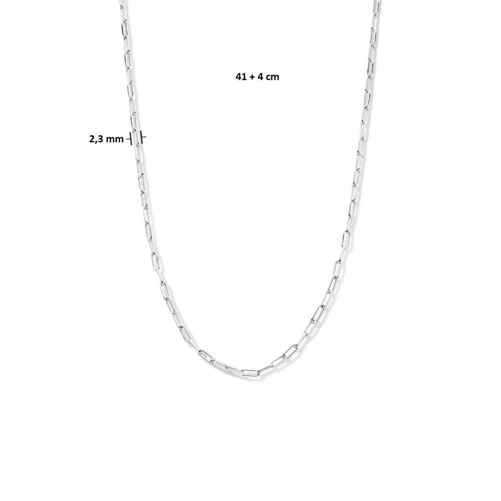 paperclip-2-3-mm-schakelcollier-zilver-gerhodineerd-lengte-verstelbaar-41-45-cm