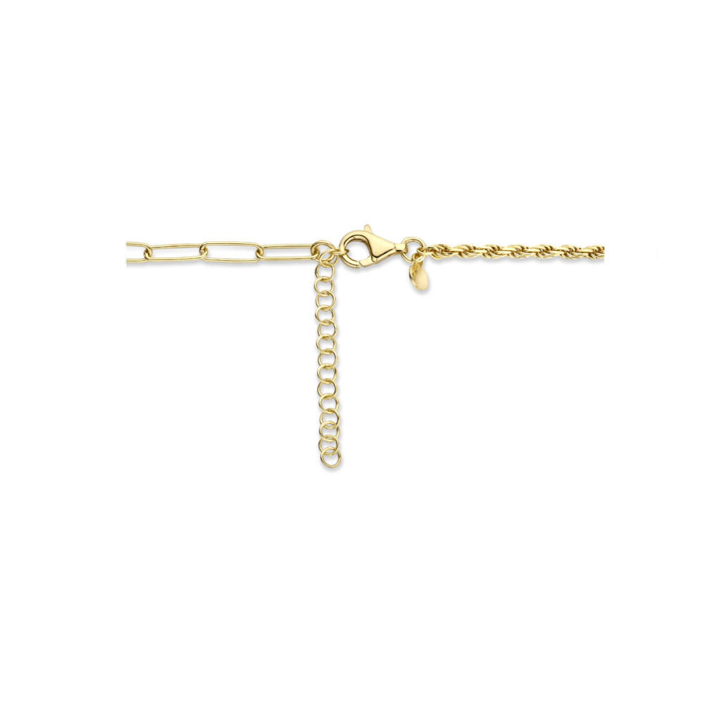 paperclip-3-5-mm-schakelcollier-goud-op-zilver-lengte-verstelbaar-41-45-cm