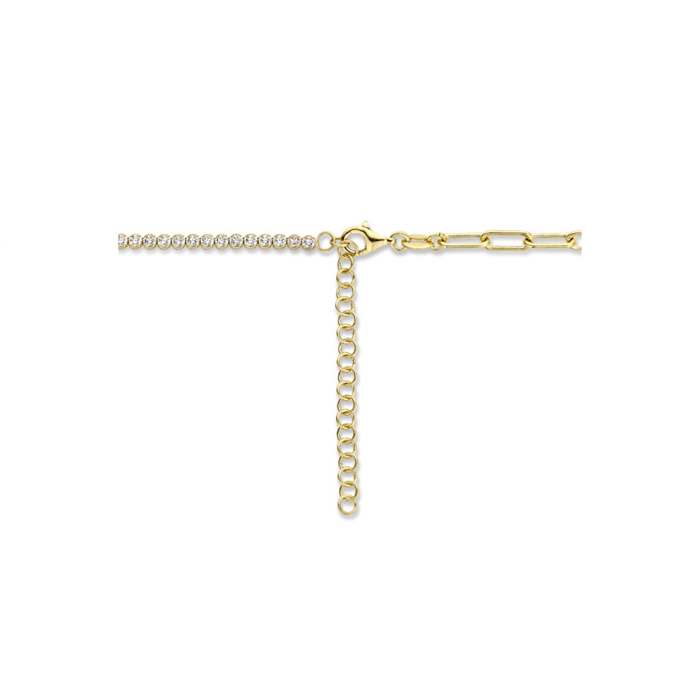 paperclip-3-7-mm-schakelcollier-goud-op-zilver-met-glas-lengte-verstelbaar-41-45-cm