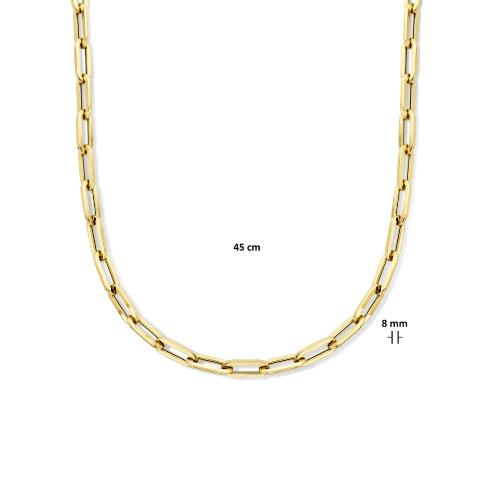 paperclip-8-mm-schakelcollier-goud-huiscollectie-lengte-45-cm