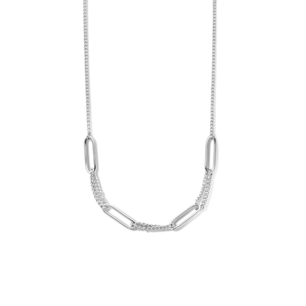 paperclip-en-gourmet-schakelketting-7-8-mm-zilveren-ketting-gerhodineerd-lengte-verstelbaar-42-45-cm