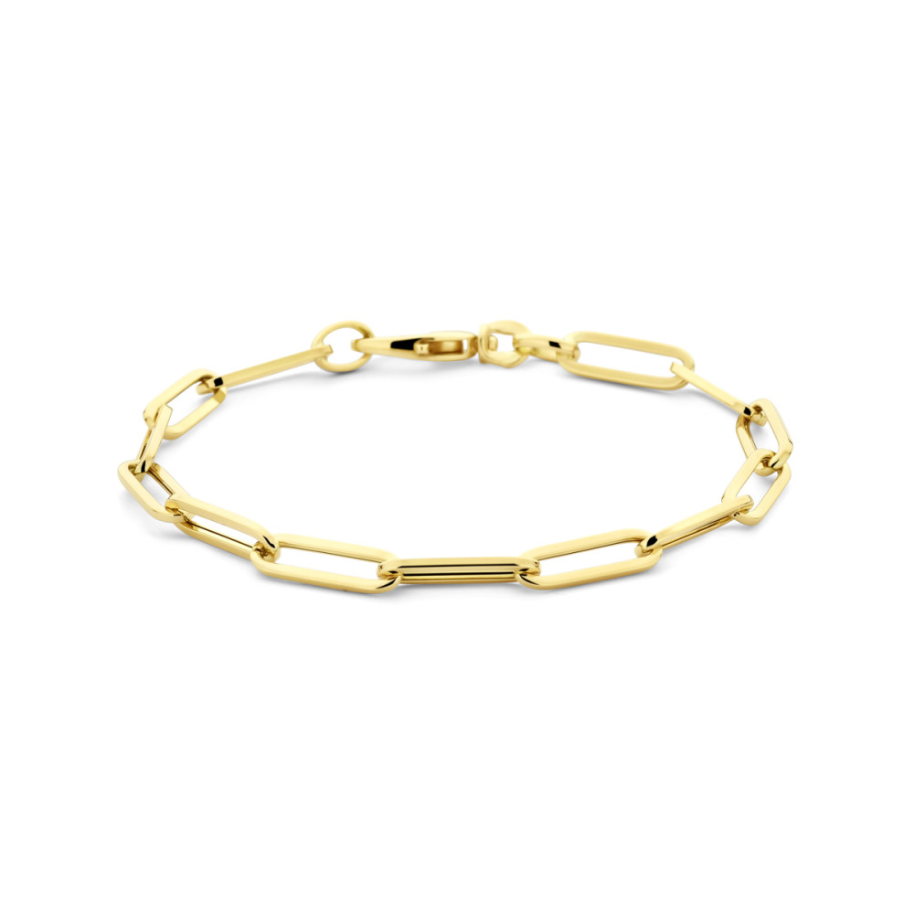 paperclip-schakelarmband-14-karaat-goud-glanzend-4-5-mm-breedte-lengte-19-cm