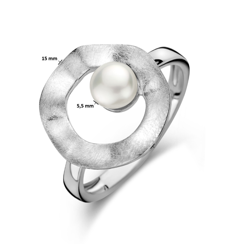 parel-ring-zilver-en-open-cirkel-gescratcht-glanzende-band-15-mm-breedte