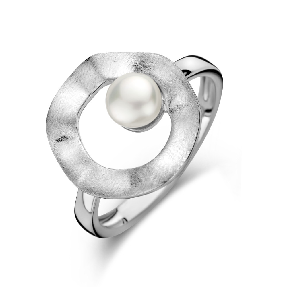 parel-ring-zilver-en-open-cirkel-gescratcht-glanzende-band-15-mm-breedte