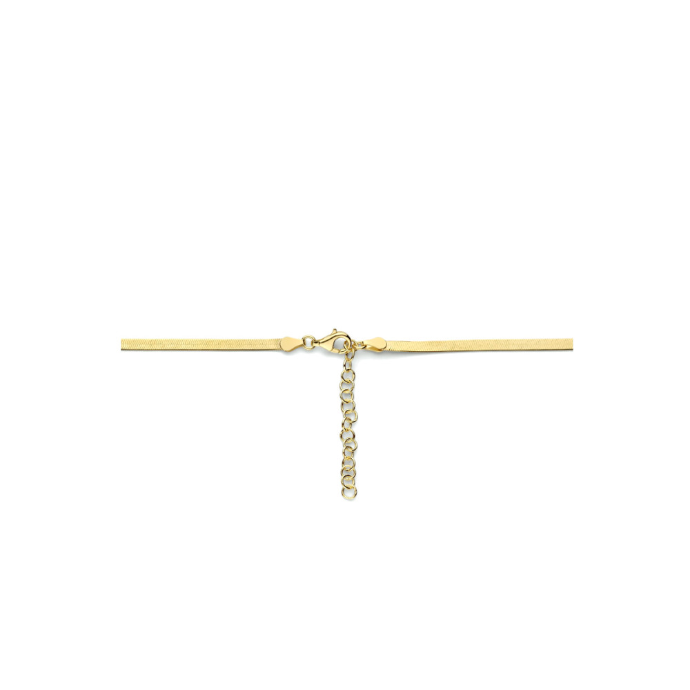 platte-gourmet-schakelcollier-3-3-mm-goud-op-zilver-lengte-verstelbaar-40-45-cm