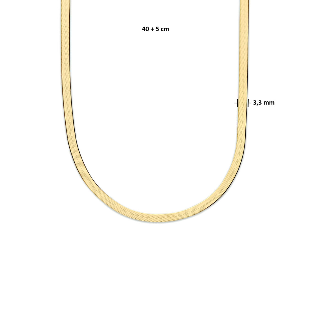 platte-gourmet-schakelcollier-3-3-mm-goud-op-zilver-lengte-verstelbaar-40-45-cm