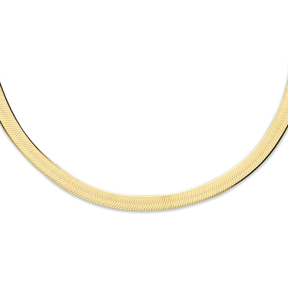 platte-gourmet-schakelcollier-3-3-mm-goud-op-zilver-lengte-verstelbaar-40-45-cm