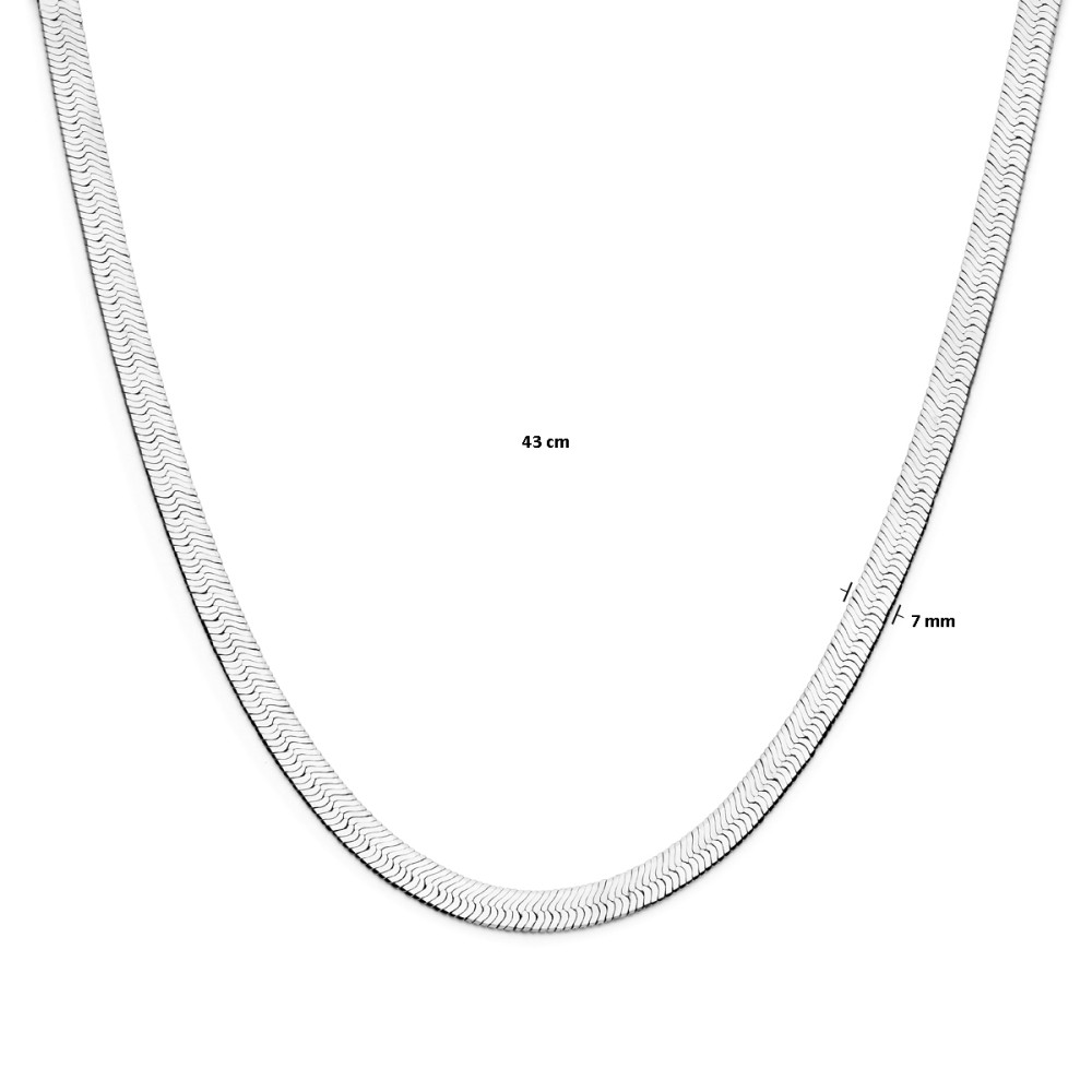platte-slangschakel-7-mm-ketting-zonder-hanger-zilver-lengte-43-cm