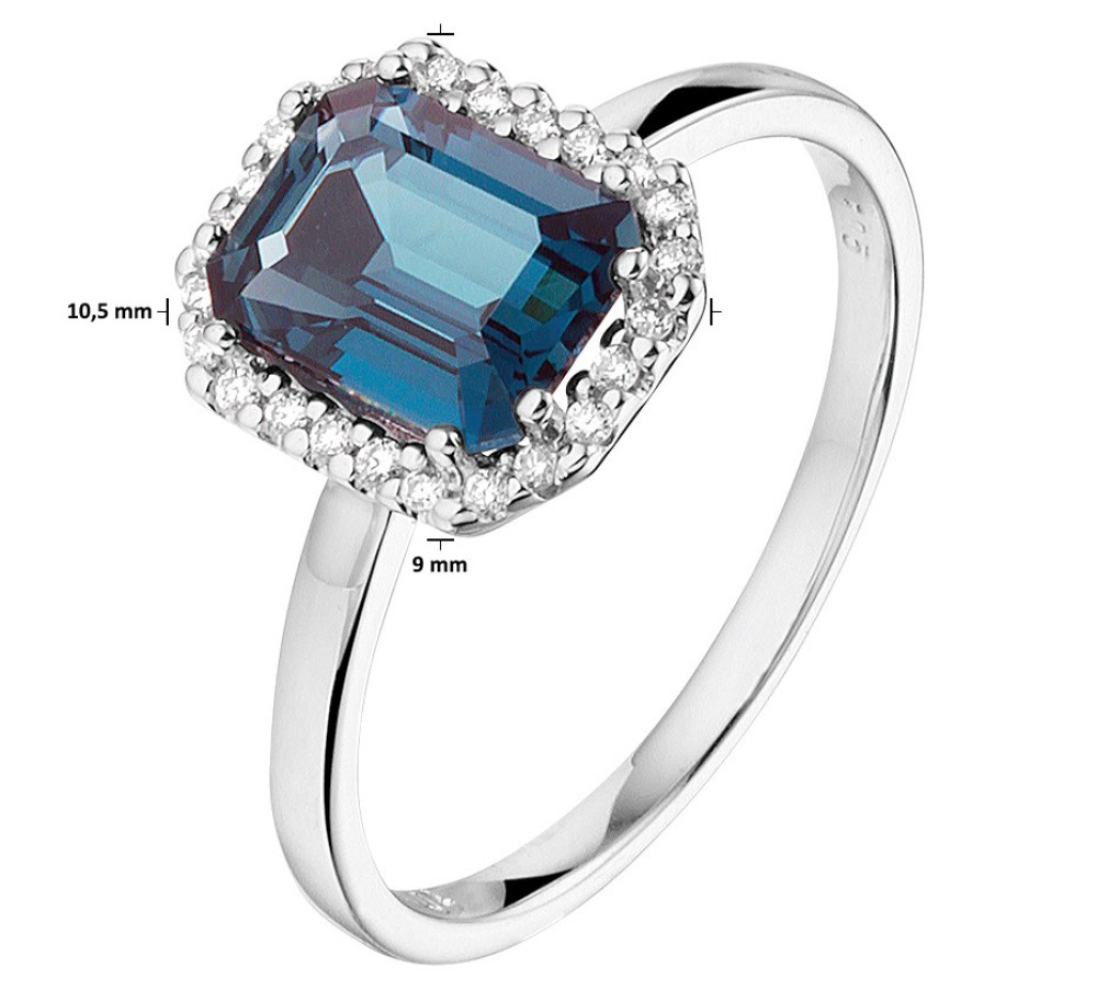 rechthoekige-entourage-ring-van-14-karaat-witgoud-met-blauwe-topaas-en-diamanten