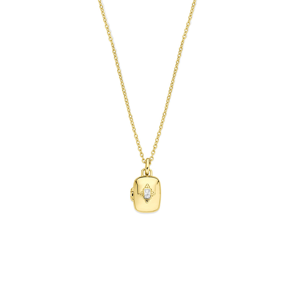 rechthoekige-medaillon-ketting-gold-plated-transparante-zirkonia-steen-10-mm-breed-lengte-42-45-cm