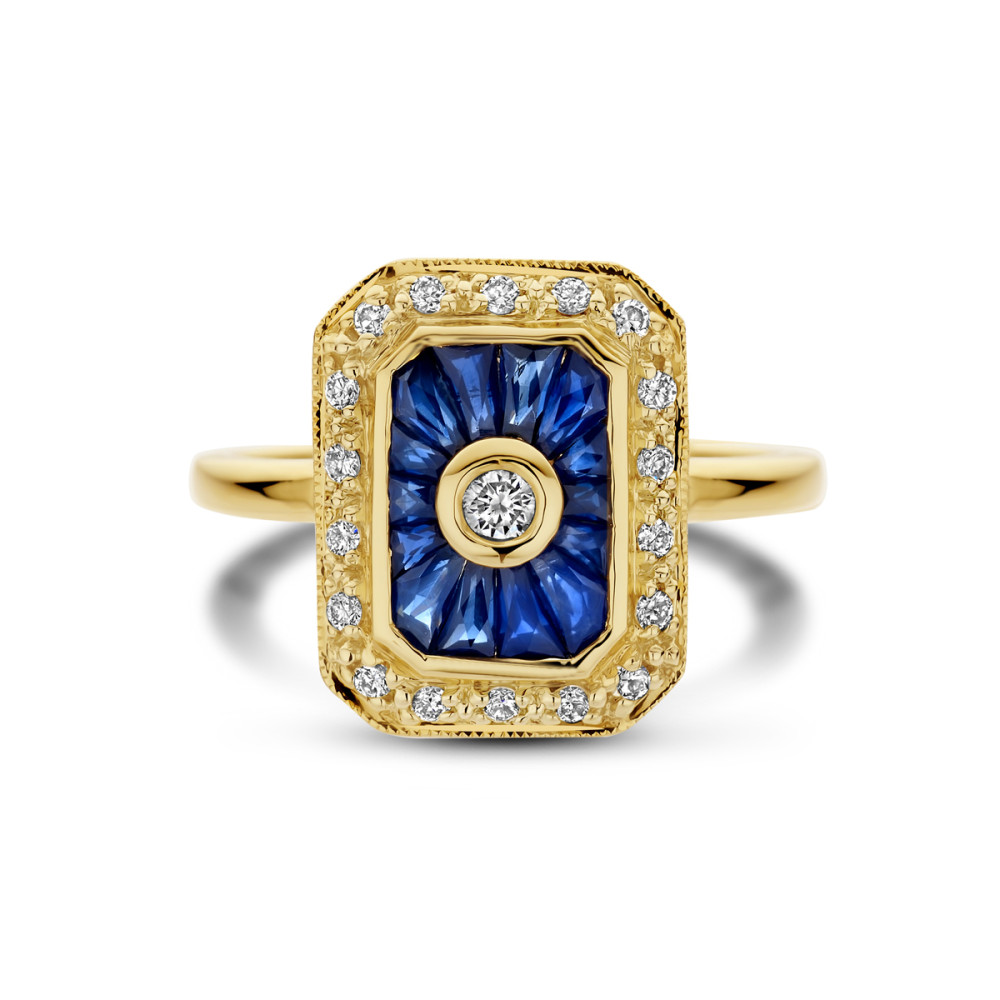 rechthoekige-ring-goud-blauwe-saffier-en-halo-van-diamanten-0-25-crt-14-5-mm-breedte