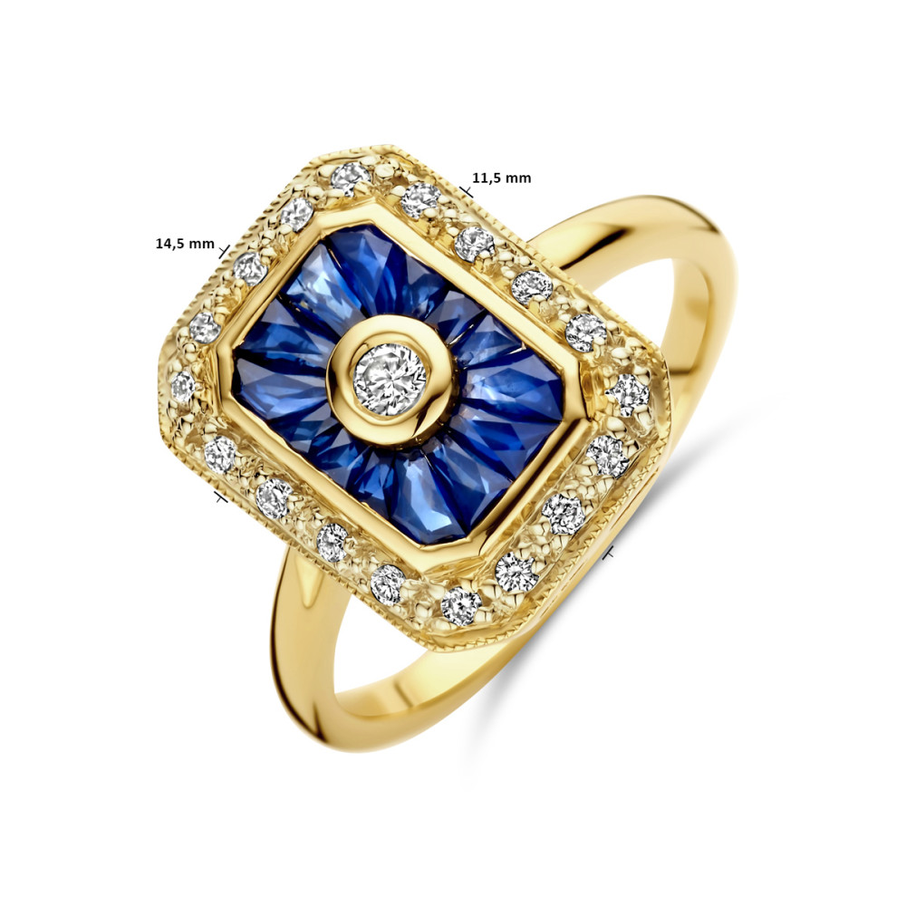 rechthoekige-ring-goud-blauwe-saffier-en-halo-van-diamanten-0-25-crt-14-5-mm-breedte