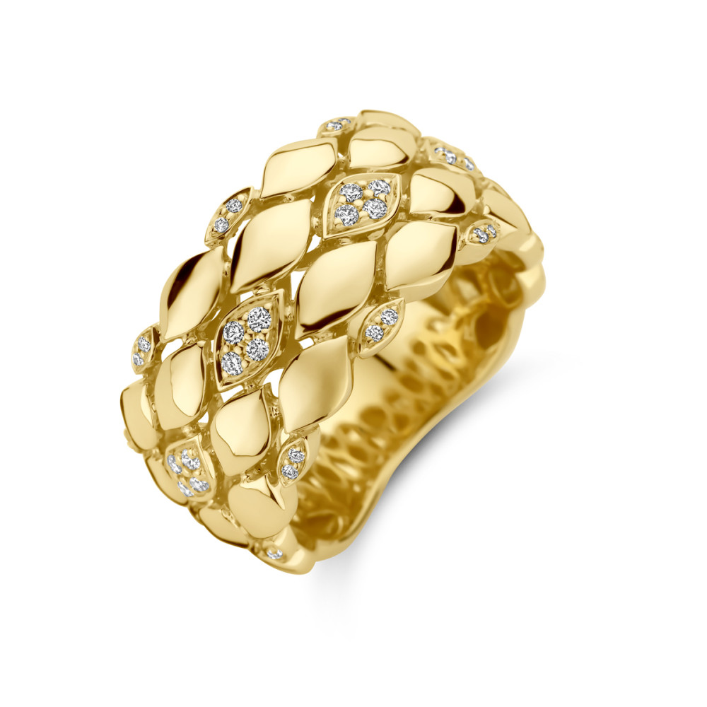 ring-14-karaat-goud-diamanten-vlakken-0-17-crt-glanzend-11-mm-breedte