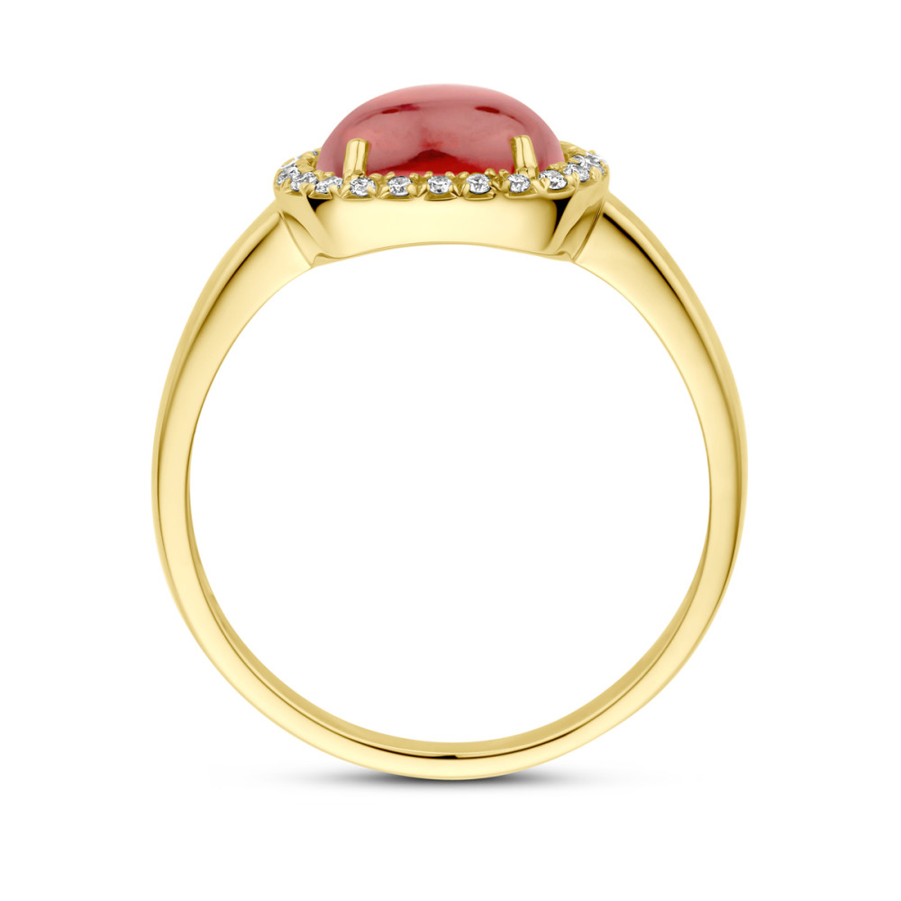 ring-glanzend-met-ovaal-rode-granaat-14-karaat-goud-en-0-09-crt-diamanten-10-mm-breedte