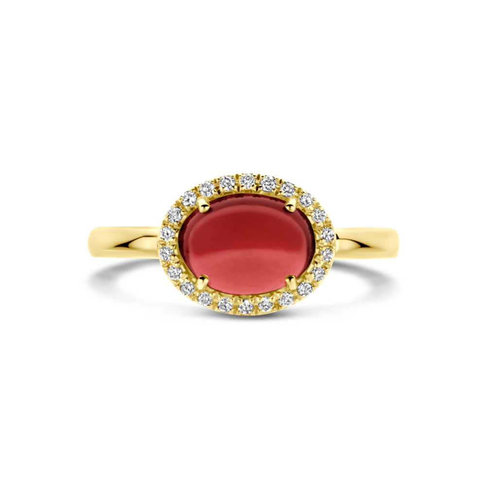 ring-glanzend-met-ovaal-rode-granaat-14-karaat-goud-en-0-09-crt-diamanten-10-mm-breedte