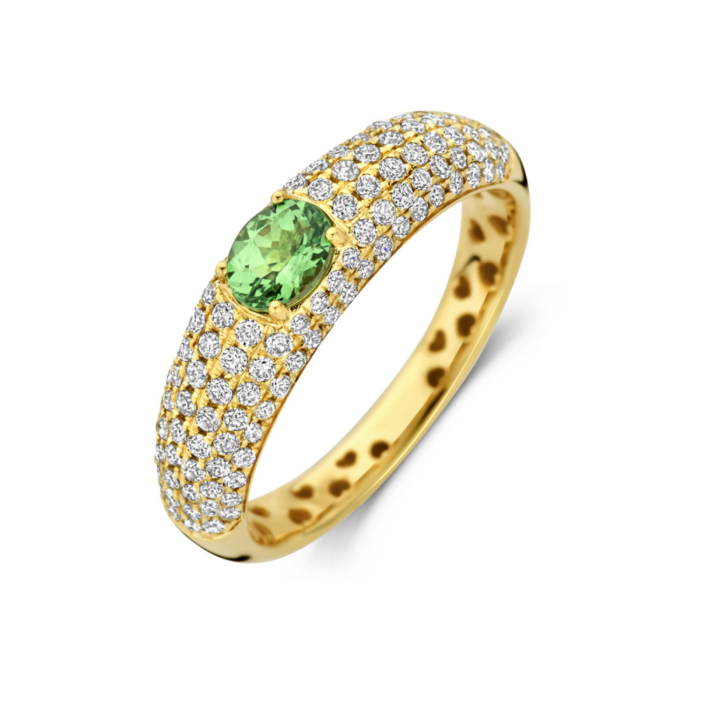ring-met-groene-tsavoriet-steen-14-karaat-goud-en-0-65-crt-diamanten-5-5-mm-breedte