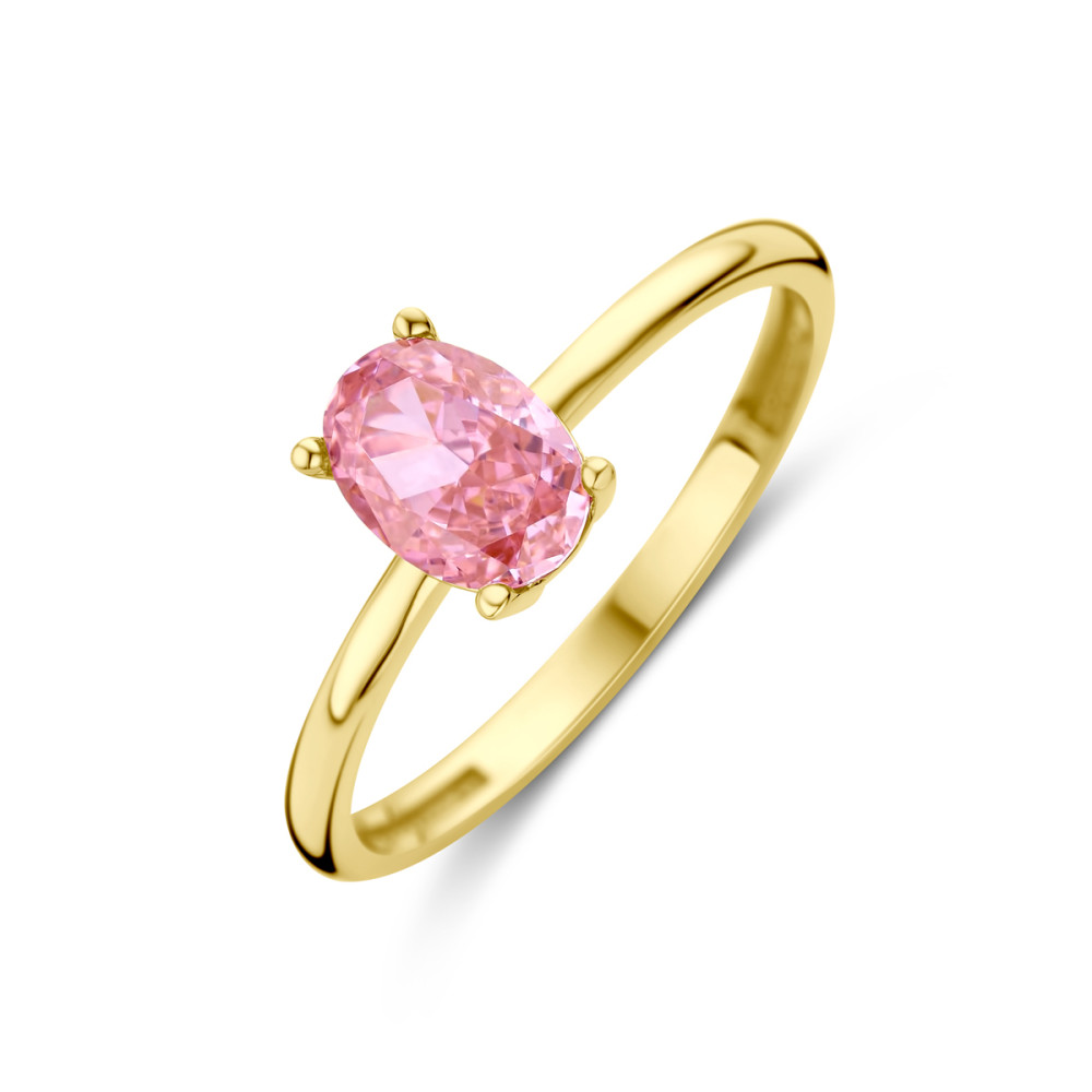 ring-met-ovaal-roze-zirkonia-steen-en-14-karaat-goud-glanzend-7-mm-breedte