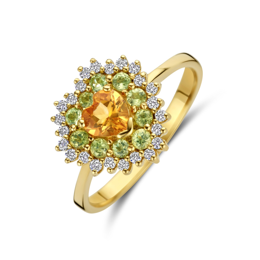 ring-met-steen-14-karaat-goud-citrien-diamant-0-19-crt-peridoot-12-5-mm-breedte