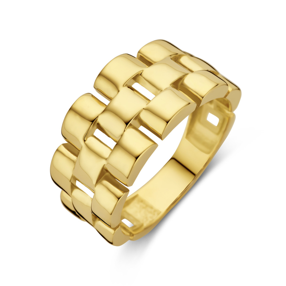 ring-rechthoekige-schakels-14-karaat-goud-glanzend-10-mm-breedte
