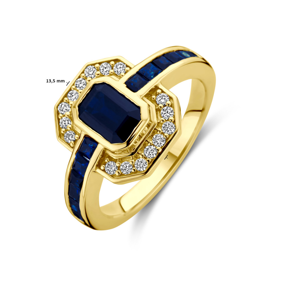 ring-van-14-karaat-goud-met-diepblauwe-saffier-en-0-20-crt-diamant-13-5-mm-breedte