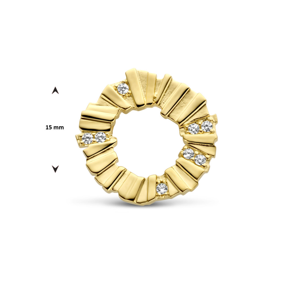 ronde-gold-plated-hange-met-zirkonia-s-en-onregelmatig-patroon-diameter-15-mm