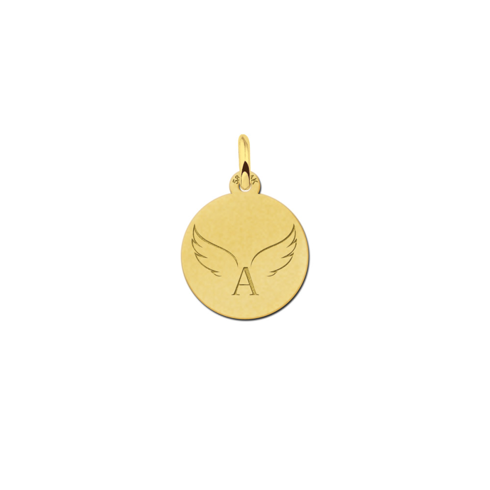 ronde-gouden-hanger-met-initiaal-en-engelenvleugels-diameter-15-mm