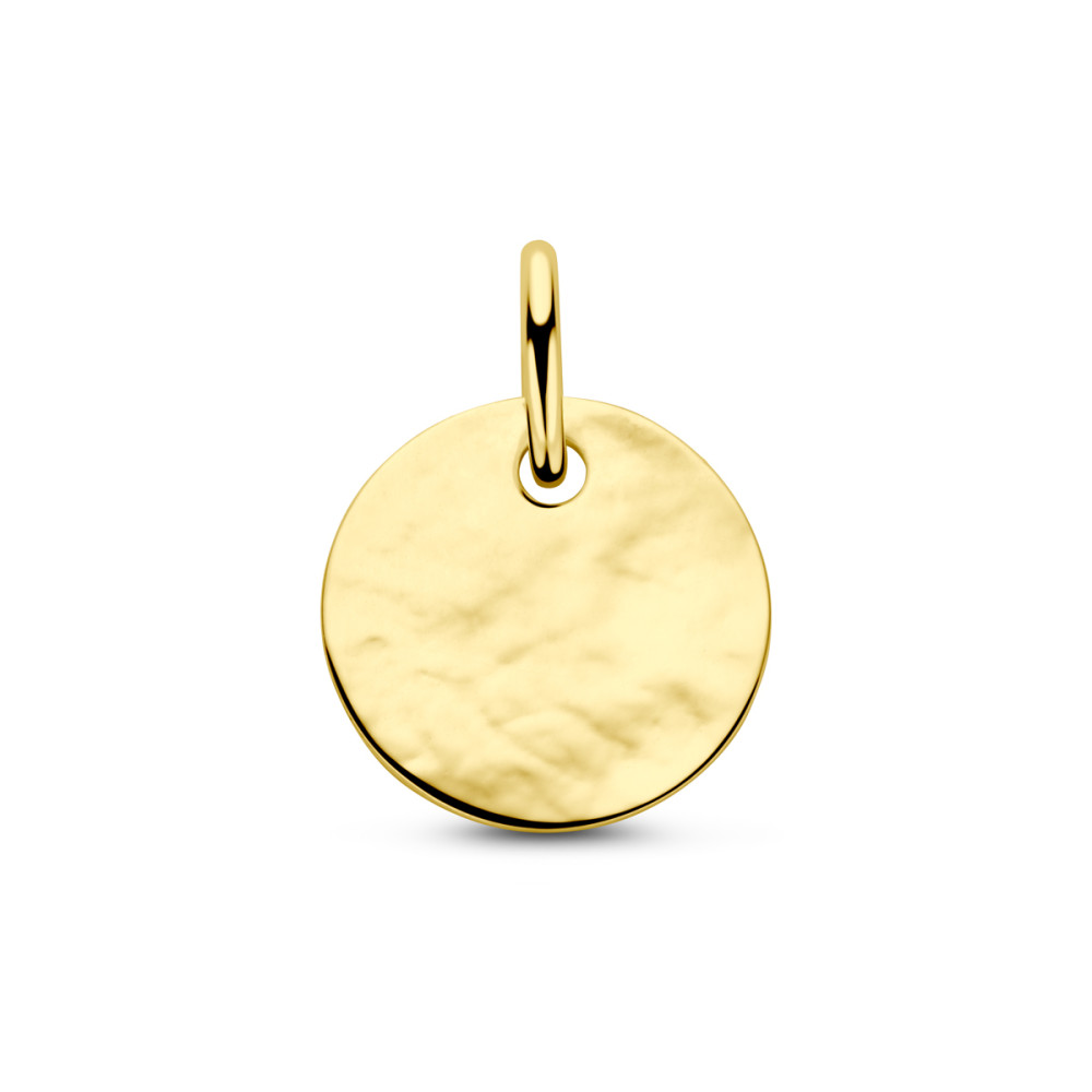 ronde-graveerhanger-gehamerd-14-karaat-goud-13-mm-hoog