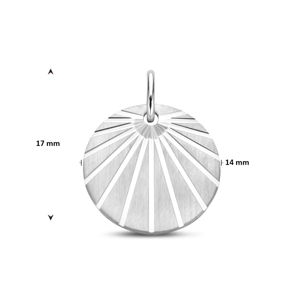 ronde-hanger-zilver-mat-en-glanzende-stralen-14-mm-breed-x-17-mm-hoog