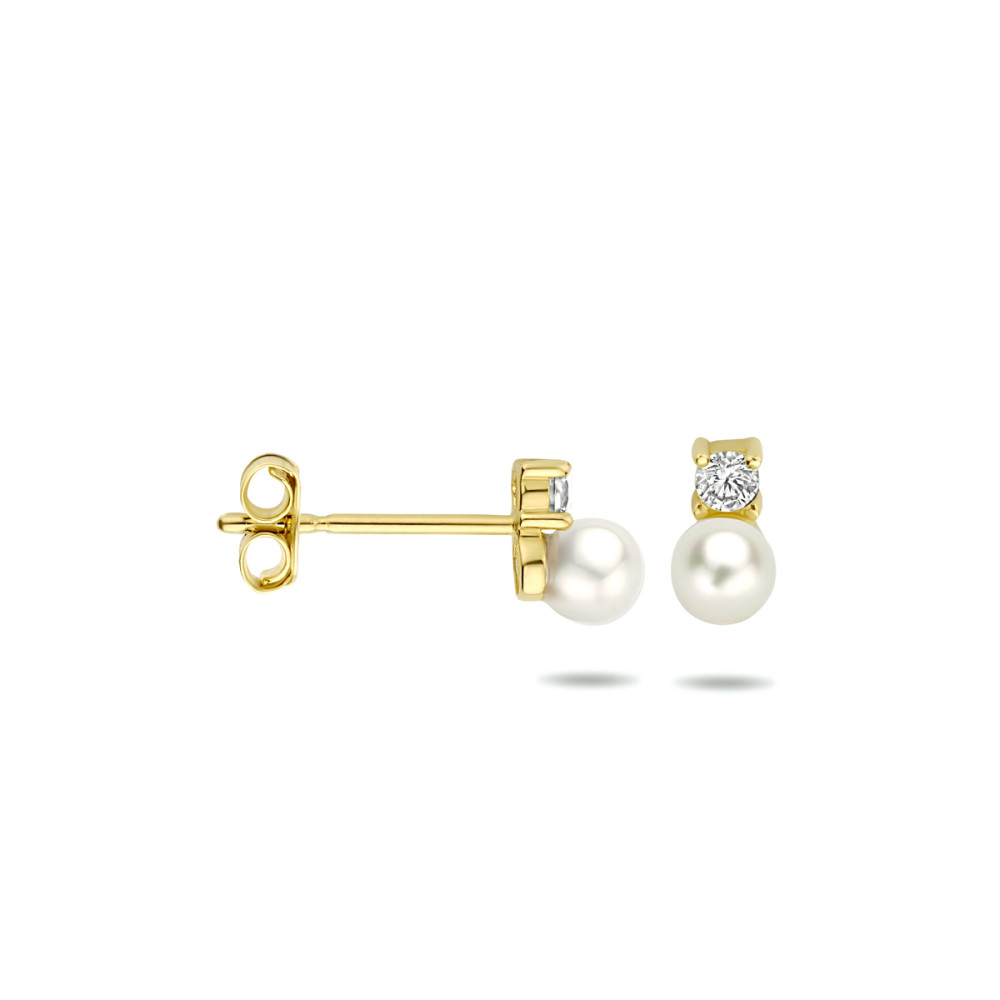 ronde-oorknopjes-14-karaat-goud-parel-en-zirkonia-glanzend-3-5-mm-breed-x-6-mm-hoog