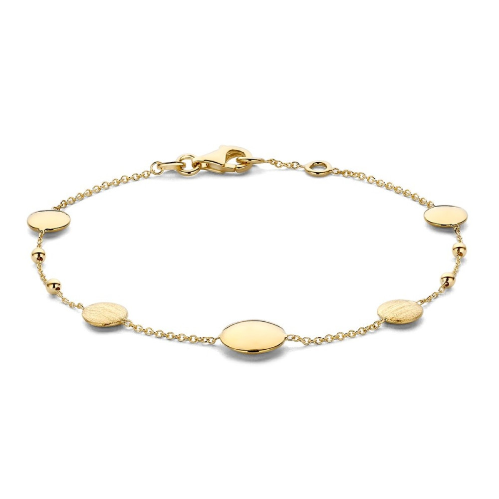 ronde-schakelarmband-14-karaat-goud-mat-en-glanzend-met-bolletjes-lengte-19-cm