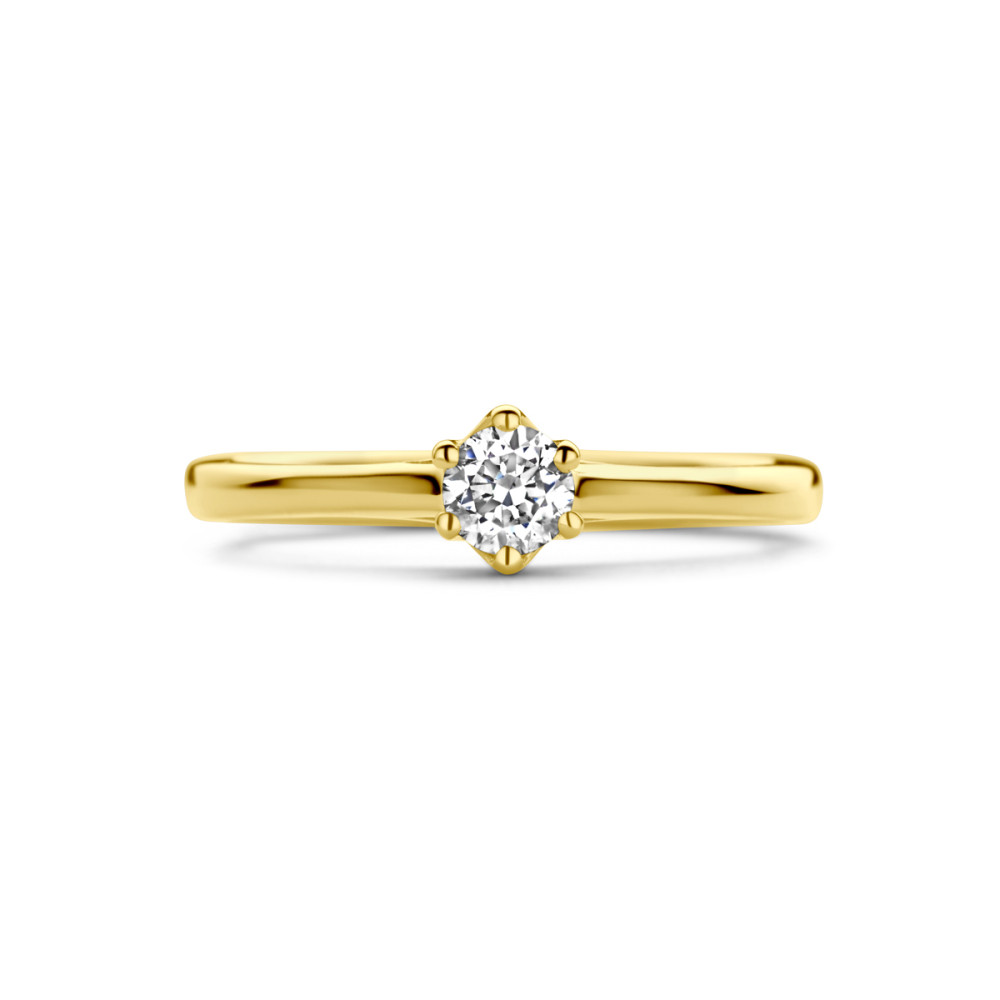ronde-solitair-ring-van-14-karaat-geelgoud-met-centrale-diamant-van-0-20-crt-in-klauwzetting