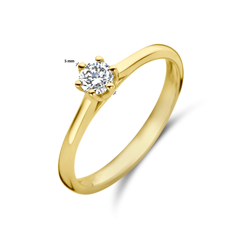 ronde-solitair-ring-van-14-karaat-geelgoud-met-centrale-diamant-van-0-20-crt-in-klauwzetting