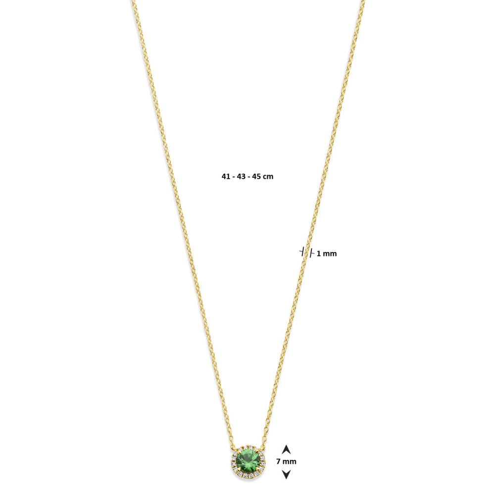 ronhet-collier-1-mm-met-hanger-en-edelsteen-goud-diamant-tsavoriet-lengte-verstelbaar-41-45-cm