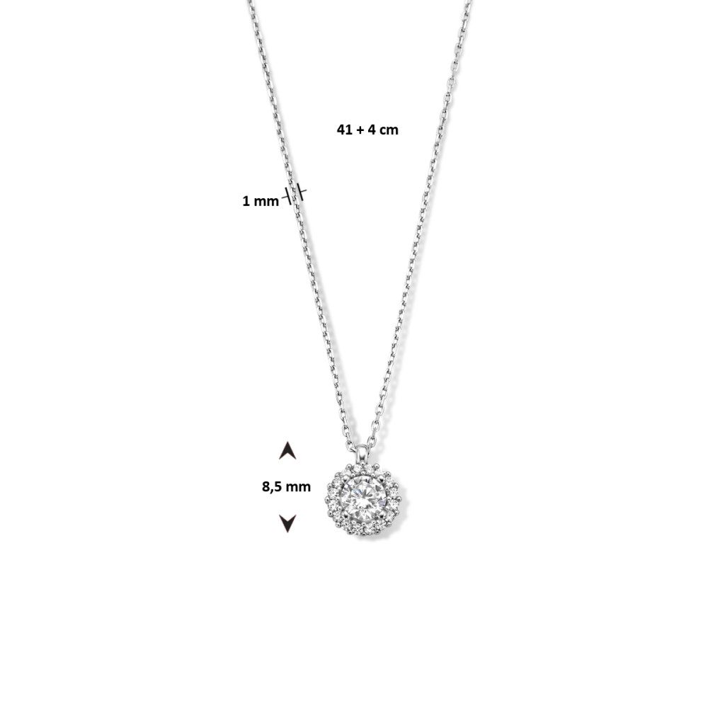 ronhet-collier-1-mm-met-hanger-zilver-gerhodineerd-zirkonia-lengte-verstelbaar-41-45-cm