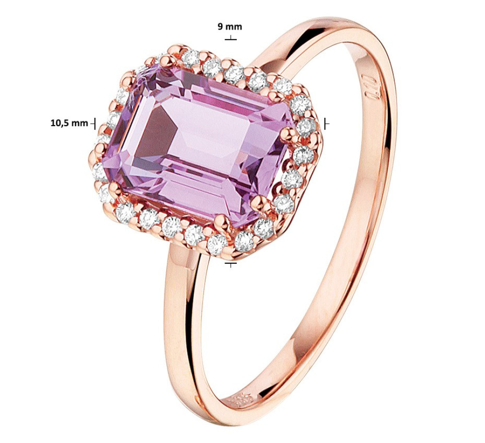 rosegouden-entourage-ring-met-amethist-en-diamanten