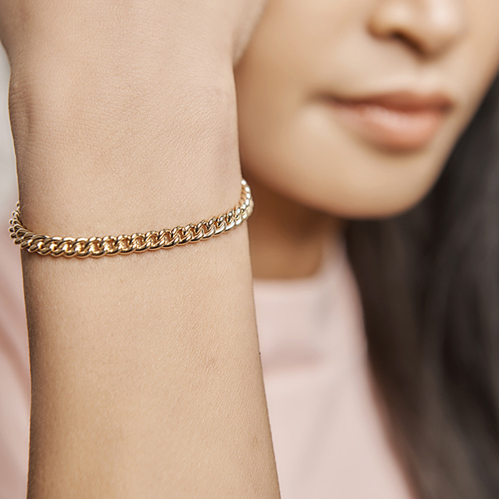 schakelarmband-gourmet-14-karaat-goud-glanzend-4-5-mm-breedte-lengte-19-cm