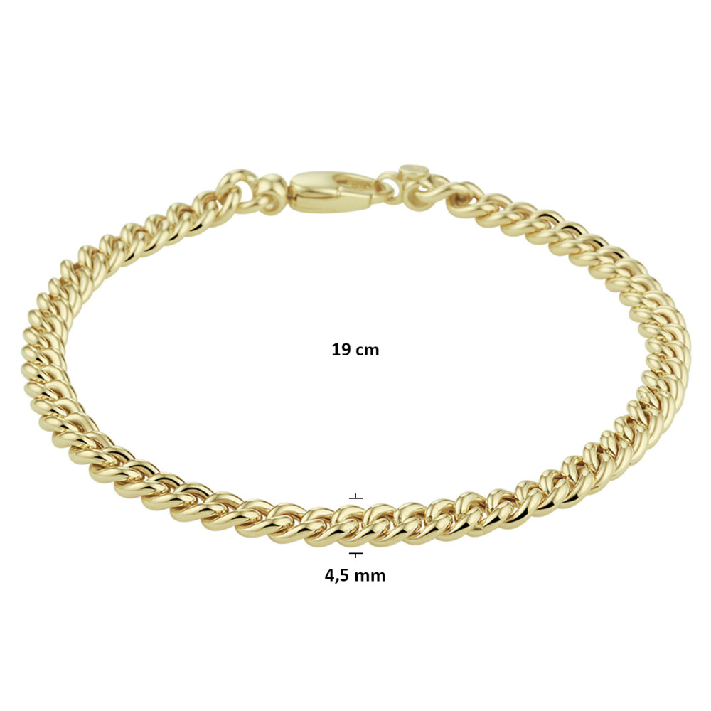 schakelarmband-gourmet-14-karaat-goud-glanzend-4-5-mm-breedte-lengte-19-cm