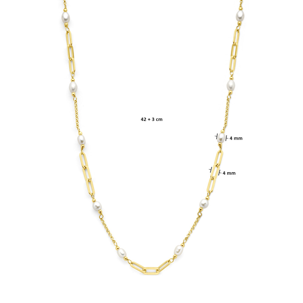 schakelcollier-4-mm-edelsteen-gold-plated-met-zoetwaterparel-lengte-verstelbaar-42-45-cm