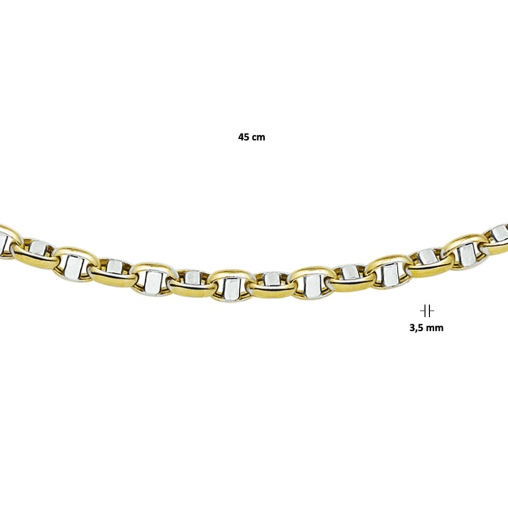 schakelketting-14-karaat-bicolor-ovaal-3-5-mm-breedte-glanzend-lengte-45-cm