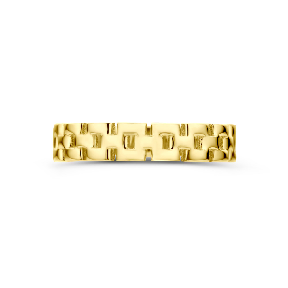 schakelring-14-karaat-goud-glanzend-vierkante-patronen-4-mm-breedte
