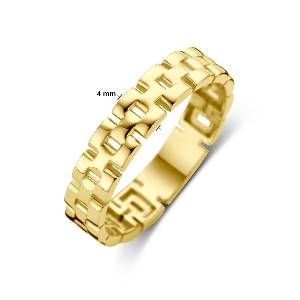 schakelring-14-karaat-goud-glanzend-vierkante-patronen-4-mm-breedte