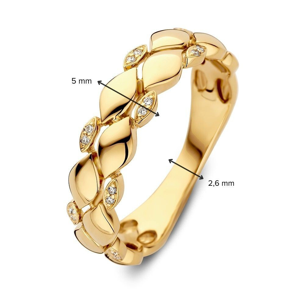 schakelring-met-bladeren-van-14-karaat-goud-en-diamanten-0-04-crt