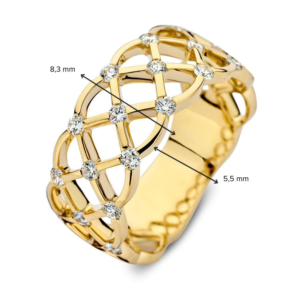 schakelring-van-14-karaat-goud-met-geweven-ontwerp-en-diamanten-0-46-crt