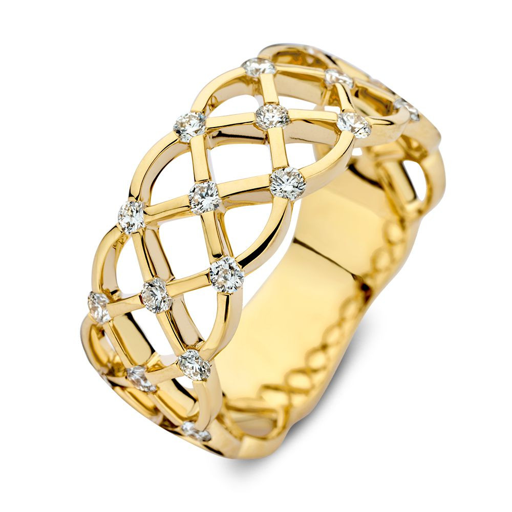 schakelring-van-14-karaat-goud-met-geweven-ontwerp-en-diamanten-0-46-crt
